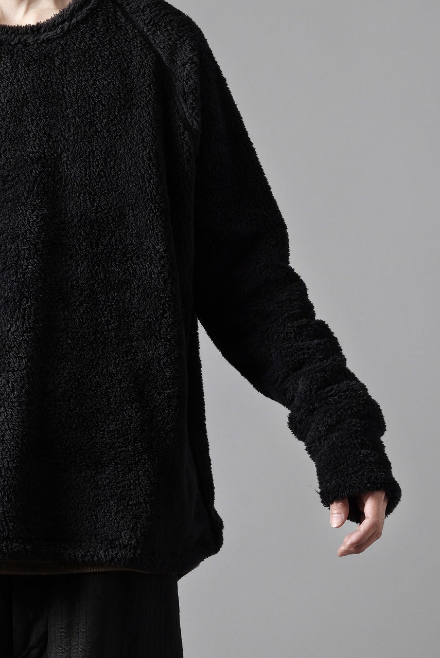 画像をギャラリービューアに読み込む, N/07 exclusive BOA FLEECE STRAIGHT TOP (BLACK)