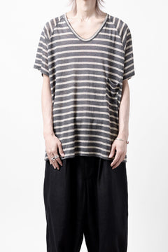 画像をギャラリービューアに読み込む, CAPERTICA BORDER PRISONER SHIRT / LINEN JERSEY (CHARCOAL GRAY)