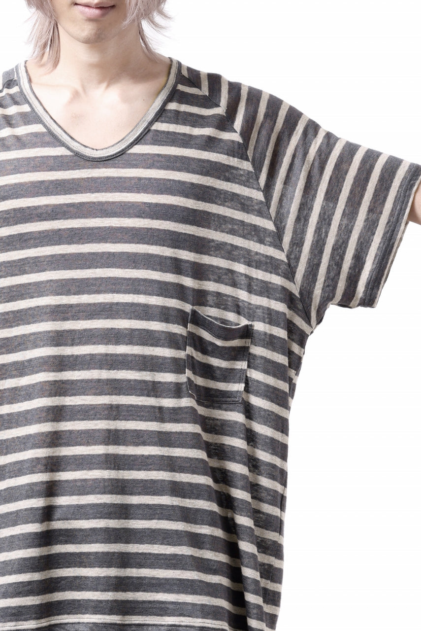Load image into Gallery viewer, CAPERTICA BORDER PRISONER SHIRT / LINEN JERSEY (CHARCOAL GRAY)