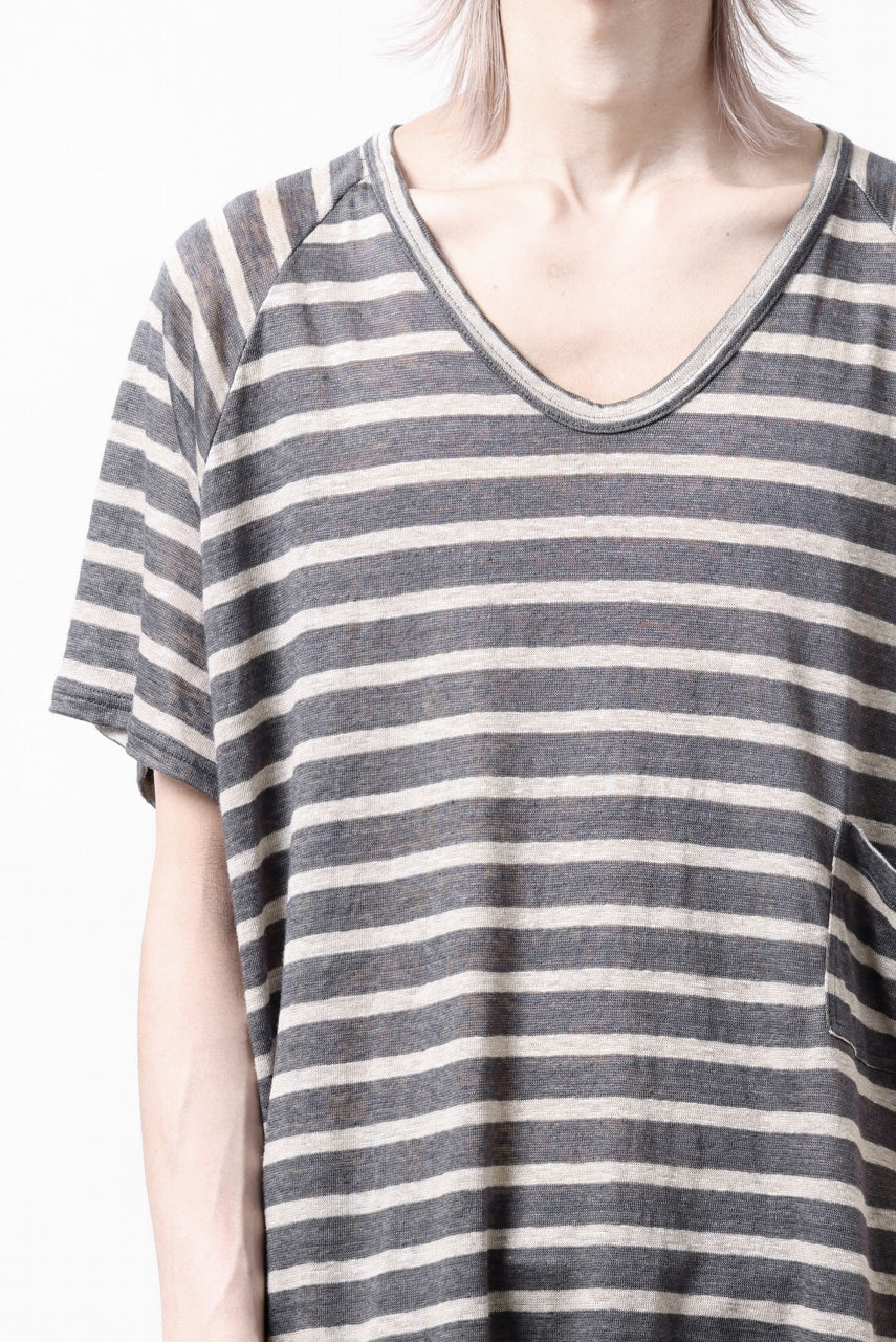 Load image into Gallery viewer, CAPERTICA BORDER PRISONER SHIRT / LINEN JERSEY (CHARCOAL GRAY)