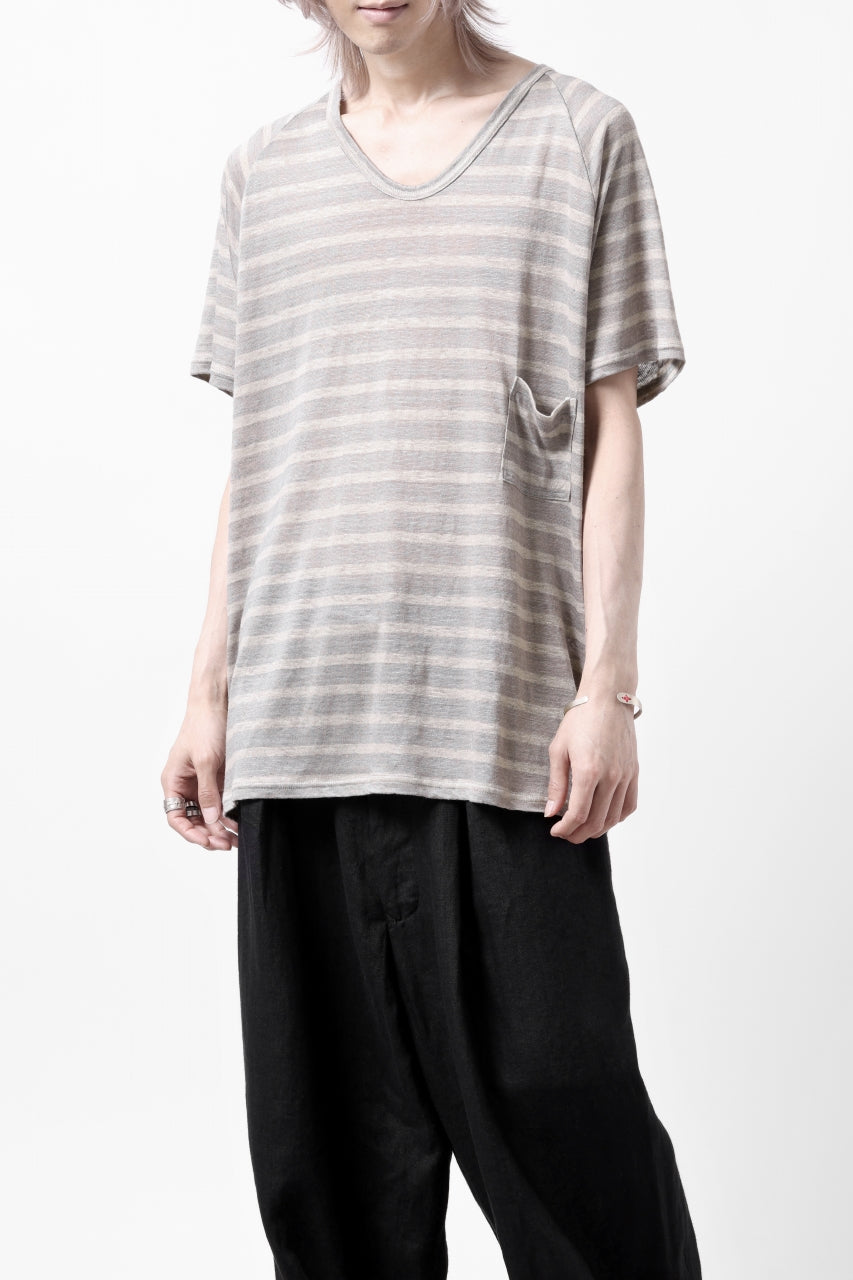 画像をギャラリービューアに読み込む, CAPERTICA BORDER PRISONER SHIRT / LINEN JERSEY (SILVER GRAY)