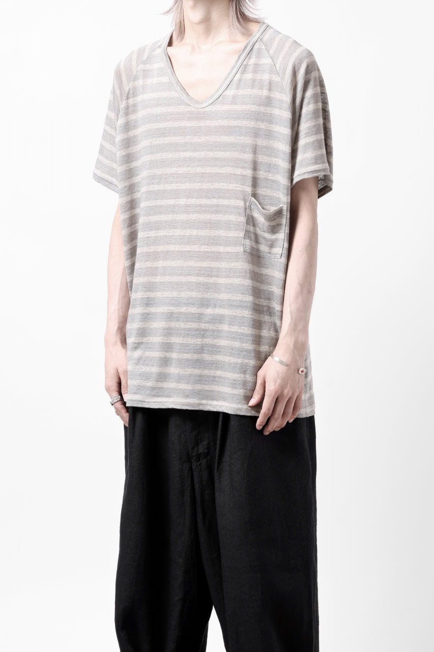 画像をギャラリービューアに読み込む, CAPERTICA BORDER PRISONER SHIRT / LINEN JERSEY (SILVER GRAY)