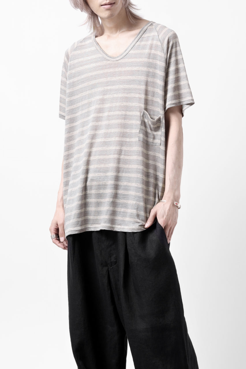 Load image into Gallery viewer, CAPERTICA BORDER PRISONER SHIRT / LINEN JERSEY (SILVER GRAY)