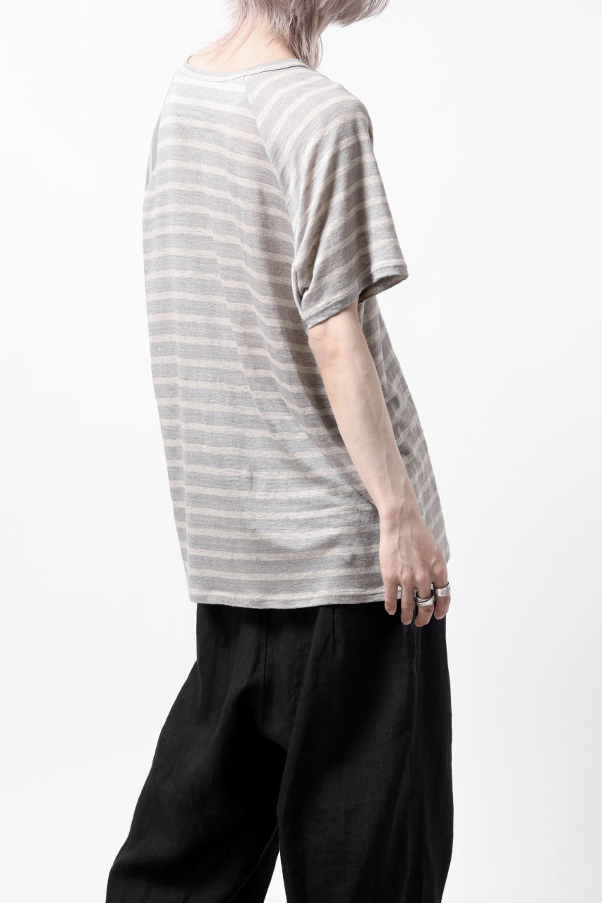 Load image into Gallery viewer, CAPERTICA BORDER PRISONER SHIRT / LINEN JERSEY (SILVER GRAY)