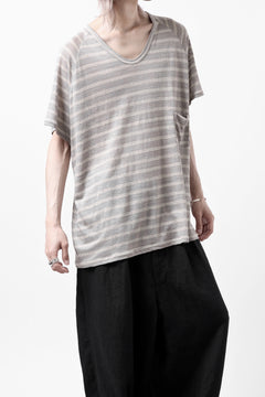 Load image into Gallery viewer, CAPERTICA BORDER PRISONER SHIRT / LINEN JERSEY (SILVER GRAY)