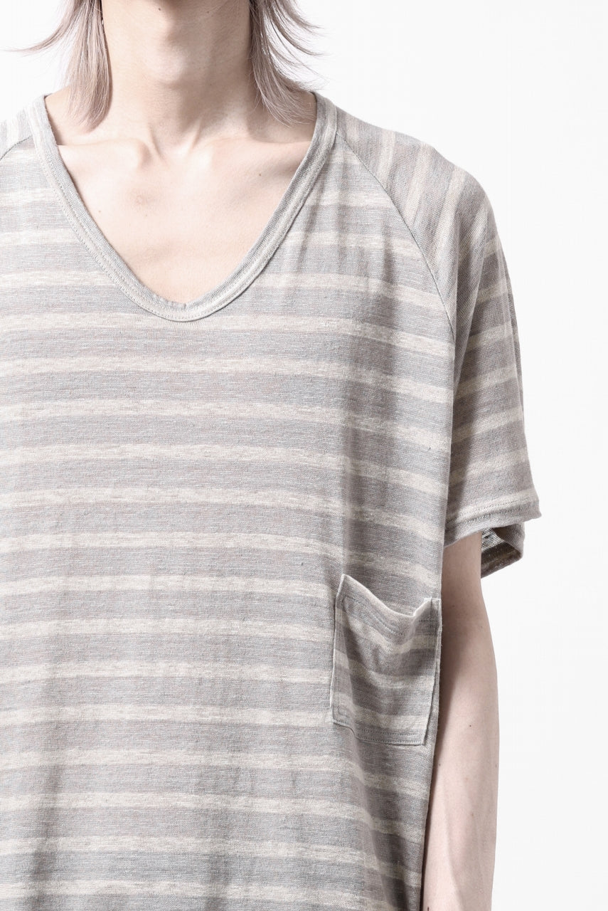 Load image into Gallery viewer, CAPERTICA BORDER PRISONER SHIRT / LINEN JERSEY (SILVER GRAY)