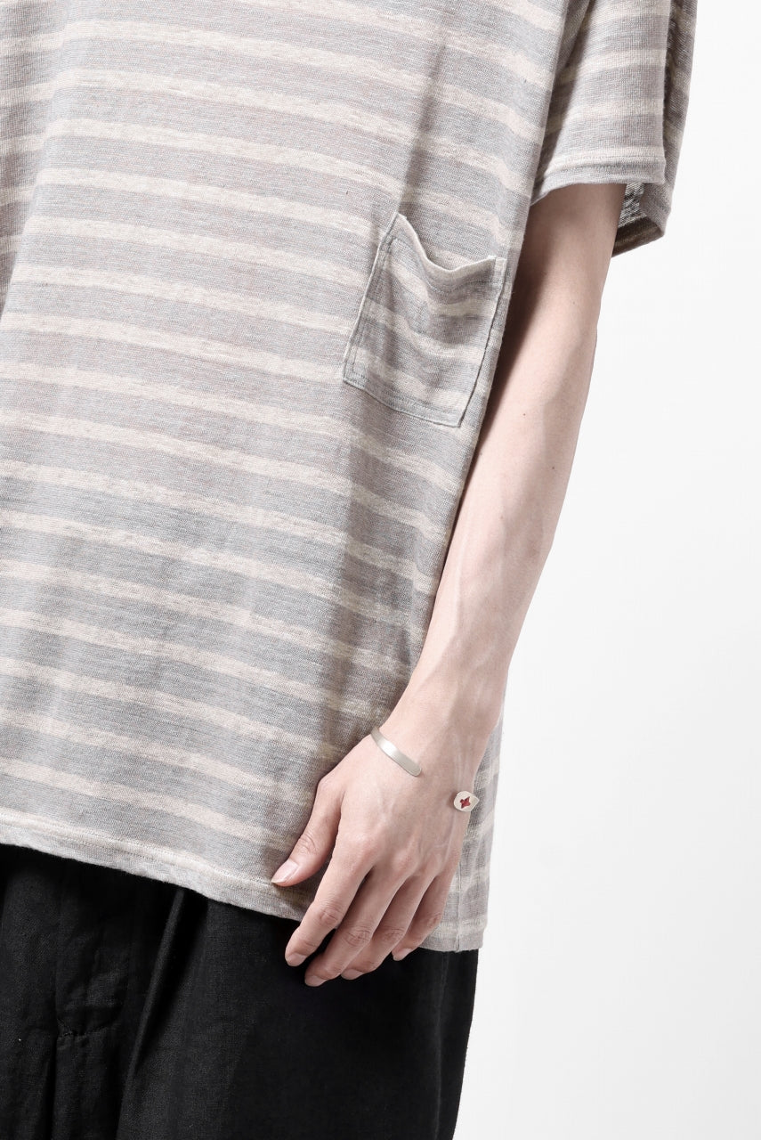 Load image into Gallery viewer, CAPERTICA BORDER PRISONER SHIRT / LINEN JERSEY (SILVER GRAY)