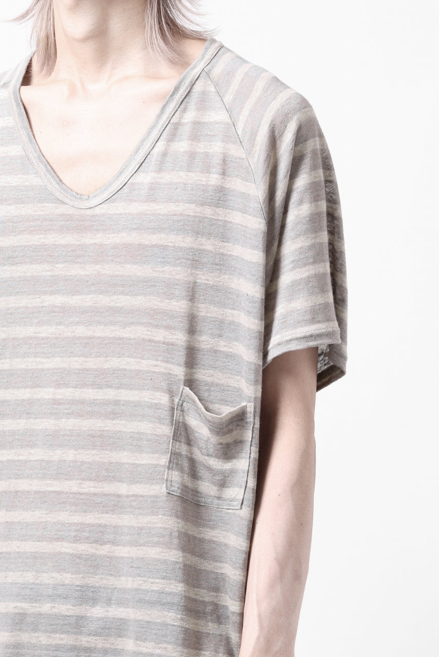 Load image into Gallery viewer, CAPERTICA BORDER PRISONER SHIRT / LINEN JERSEY (SILVER GRAY)