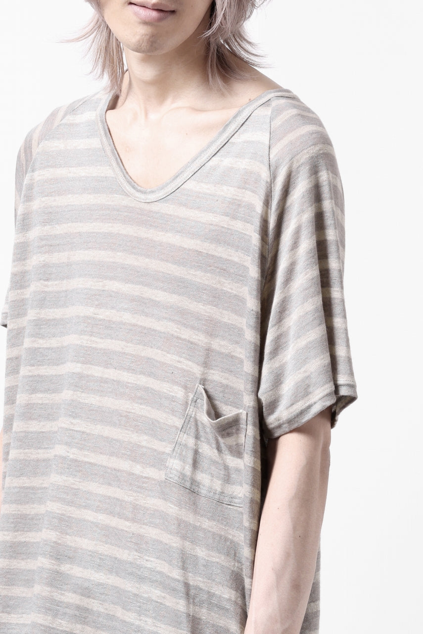 Load image into Gallery viewer, CAPERTICA BORDER PRISONER SHIRT / LINEN JERSEY (SILVER GRAY)