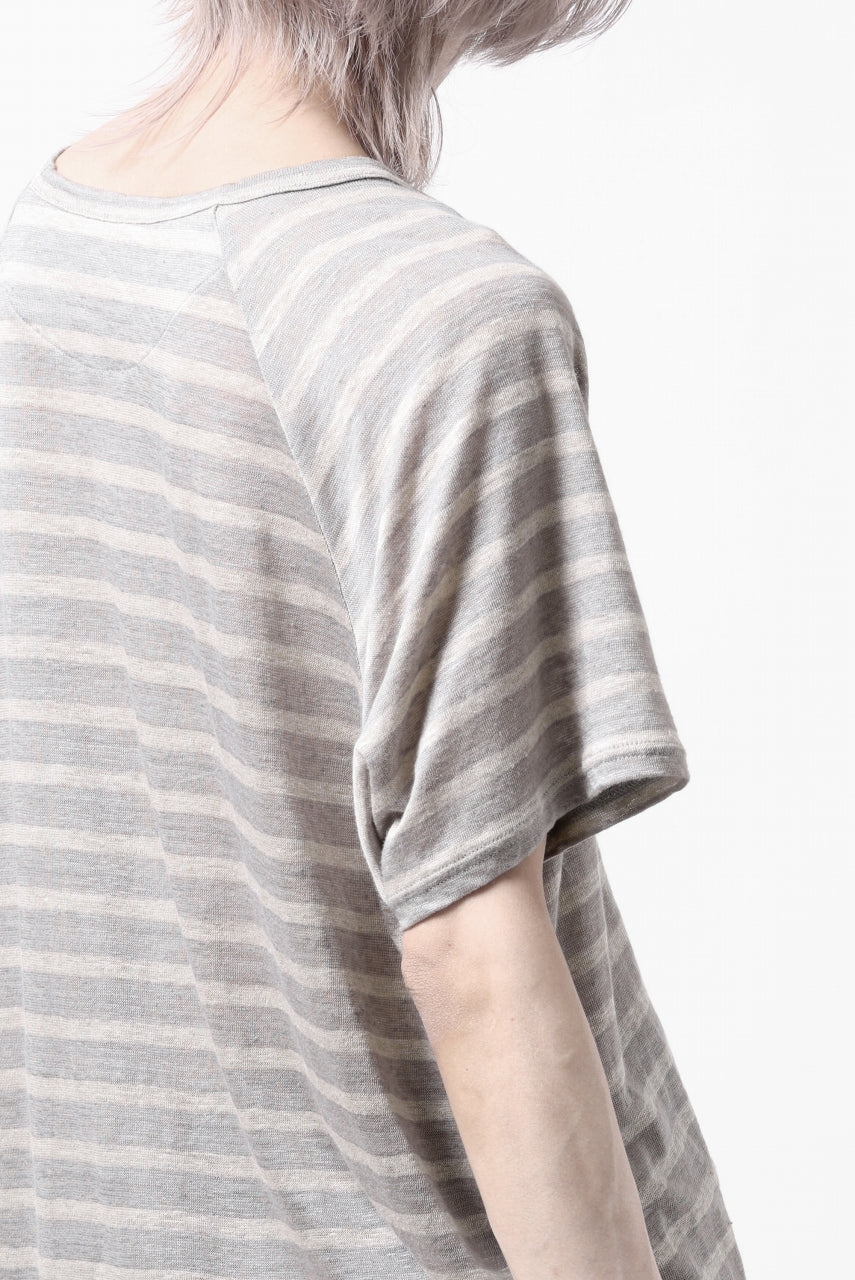 Load image into Gallery viewer, CAPERTICA BORDER PRISONER SHIRT / LINEN JERSEY (SILVER GRAY)