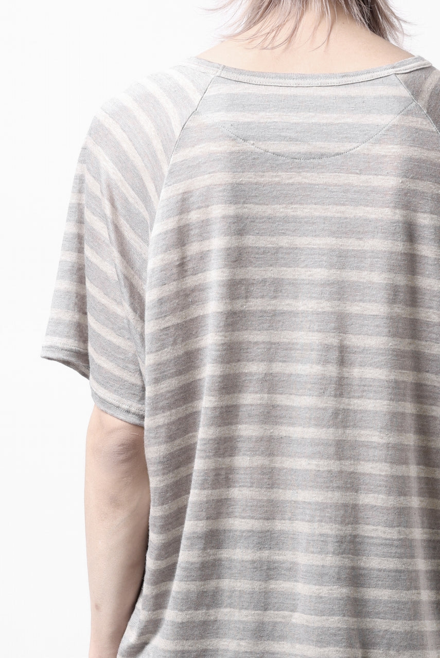 Load image into Gallery viewer, CAPERTICA BORDER PRISONER SHIRT / LINEN JERSEY (SILVER GRAY)