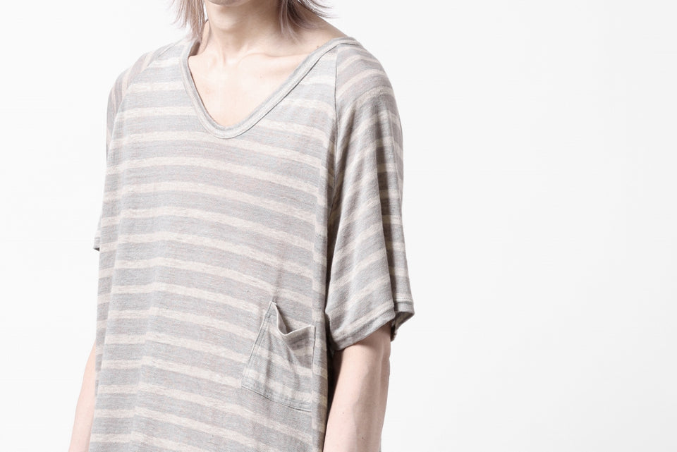 Load image into Gallery viewer, CAPERTICA BORDER PRISONER SHIRT / LINEN JERSEY (SILVER GRAY)