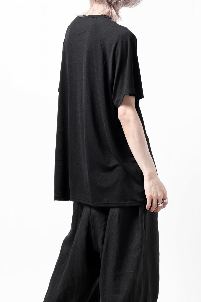 Load image into Gallery viewer, CAPERTICA PRISONER SHIRTS / SUPER 120s WASHABLE WOOL JERSEY (BLACK)