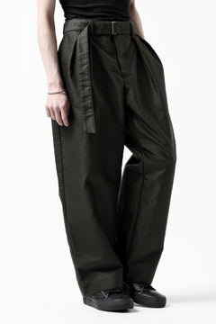 Load image into Gallery viewer, CAPERTICA 2 TUCK WIDE PANTS / GIZA COTTON MOLESKIN (OLIVE DRAB)