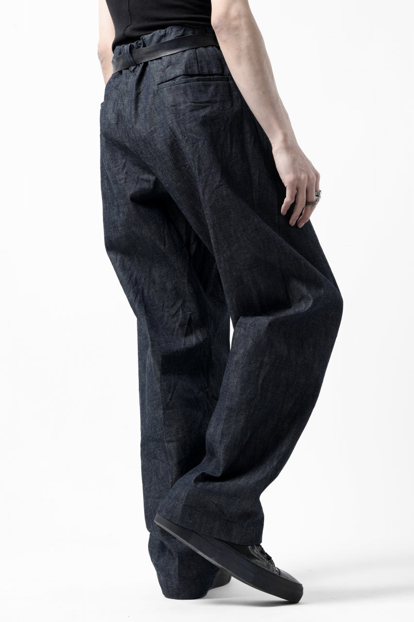 画像をギャラリービューアに読み込む, CAPERTICA WIDE SEAMLESS TROUSERS / ZIMBABWE COTTON LITE DENIM (INDIGO)