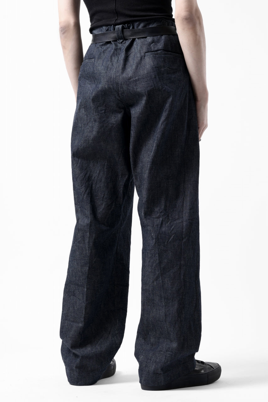 画像をギャラリービューアに読み込む, CAPERTICA WIDE SEAMLESS TROUSERS / ZIMBABWE COTTON LITE DENIM (INDIGO)