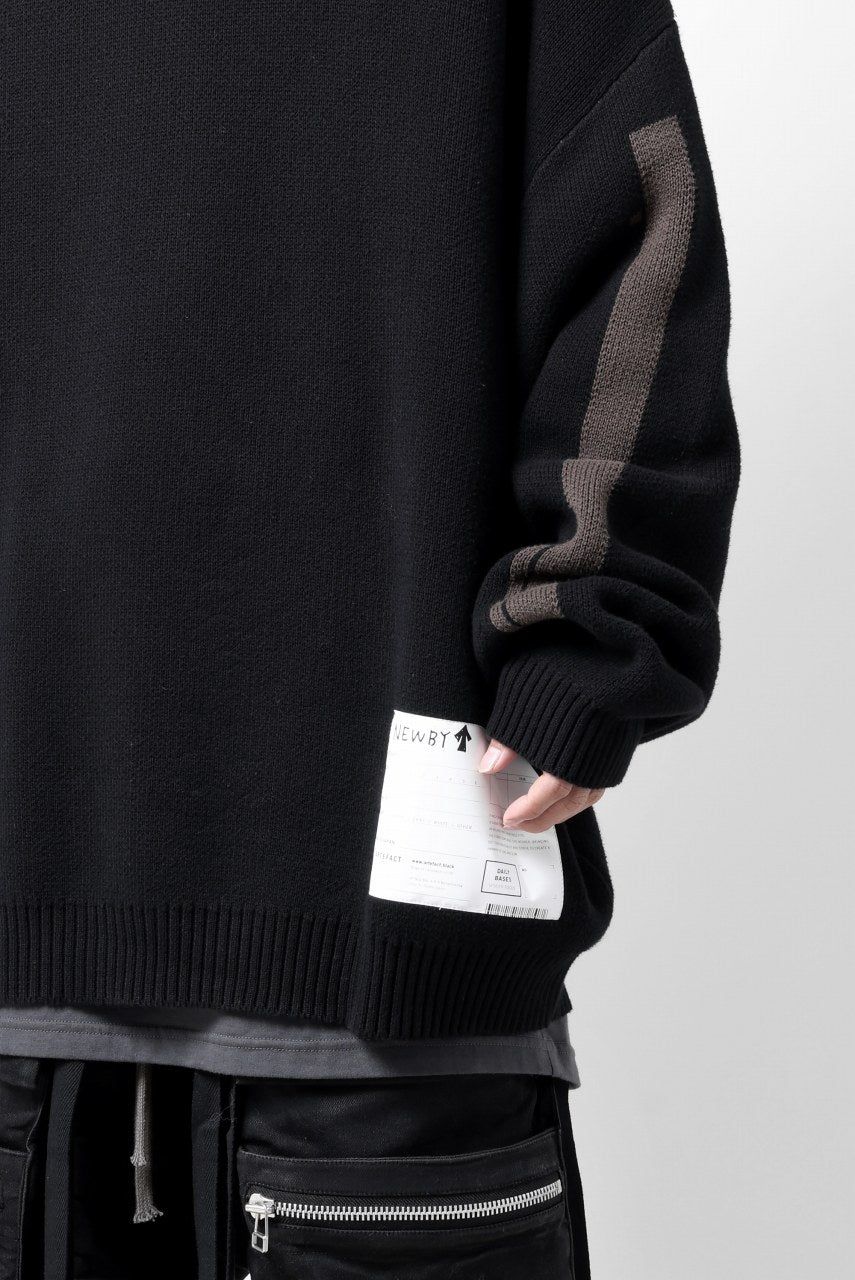 画像をギャラリービューアに読み込む, A.F ARTEFACT GEO PATTERN COTTON KNIT TOPS /  (BLACK x BROWN)