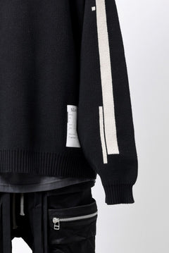 画像をギャラリービューアに読み込む, A.F ARTEFACT GEO PATTERN COTTON KNIT TOPS /  (BLACK x IVORY)