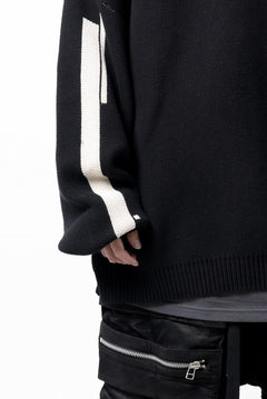 画像をギャラリービューアに読み込む, A.F ARTEFACT GEO PATTERN COTTON KNIT TOPS /  (BLACK x IVORY)