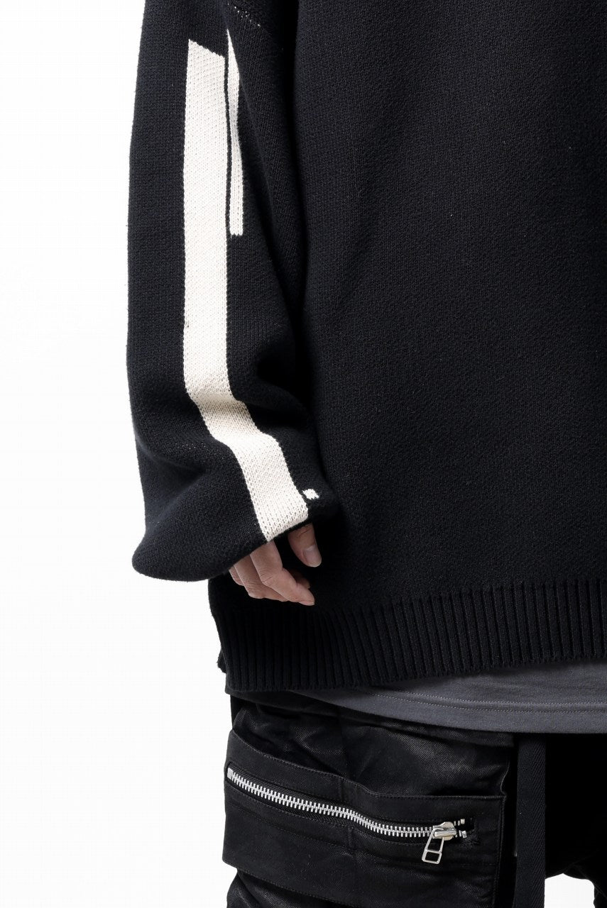 画像をギャラリービューアに読み込む, A.F ARTEFACT GEO PATTERN COTTON KNIT TOPS /  (BLACK x IVORY)