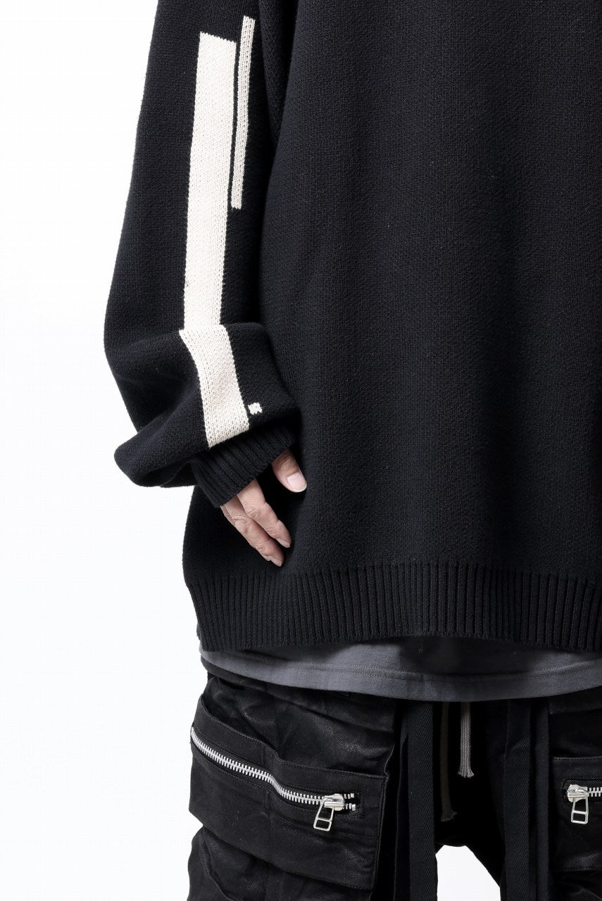 画像をギャラリービューアに読み込む, A.F ARTEFACT GEO PATTERN COTTON KNIT TOPS /  (BLACK x IVORY)