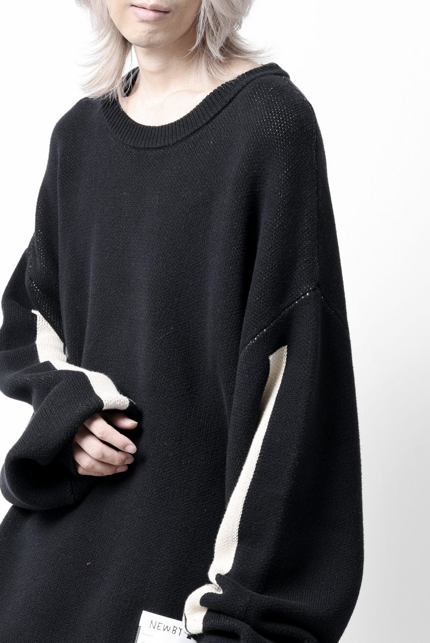 画像をギャラリービューアに読み込む, A.F ARTEFACT GEO PATTERN COTTON KNIT TOPS /  (BLACK x IVORY)
