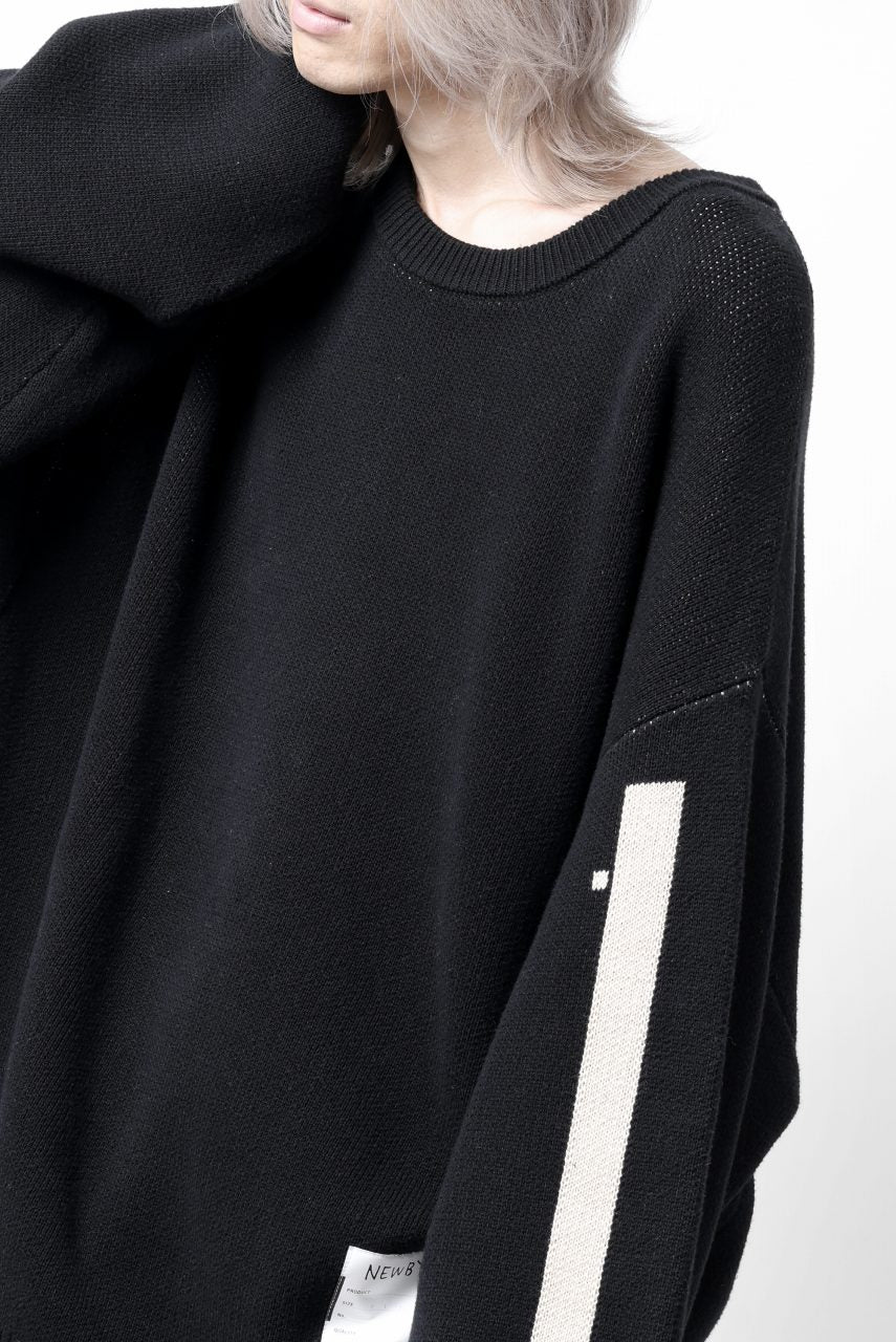 画像をギャラリービューアに読み込む, A.F ARTEFACT GEO PATTERN COTTON KNIT TOPS /  (BLACK x IVORY)