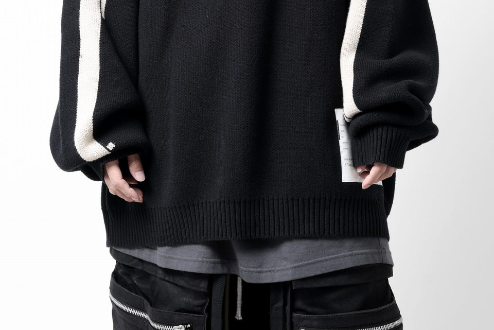 画像をギャラリービューアに読み込む, A.F ARTEFACT GEO PATTERN COTTON KNIT TOPS /  (BLACK x IVORY)