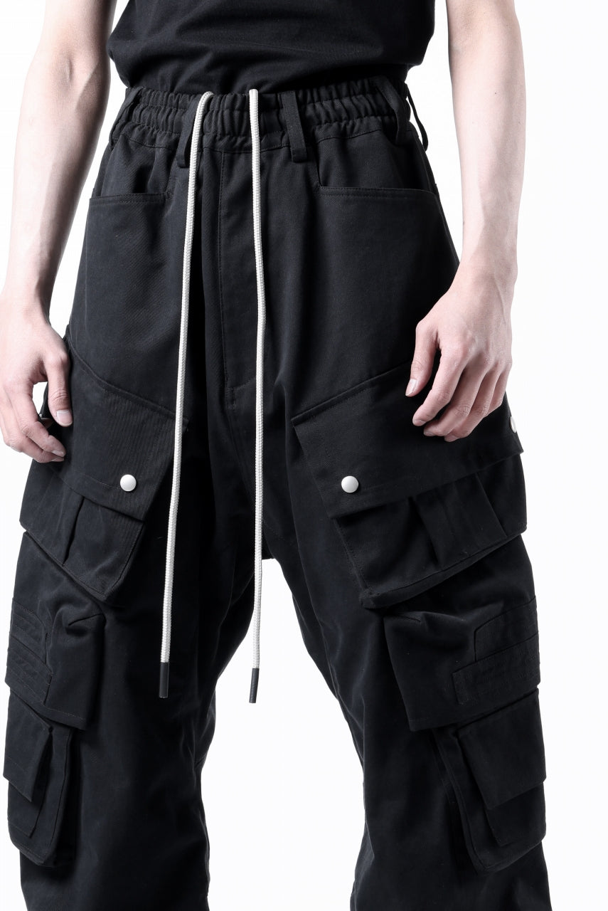 画像をギャラリービューアに読み込む, A.F ARTEFACT TWILL DROPCROTCH CARGO PANTS (BLACK)