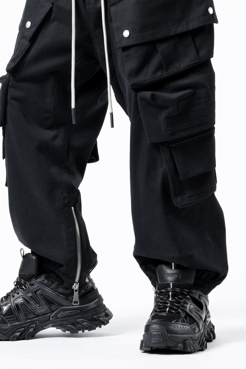 画像をギャラリービューアに読み込む, A.F ARTEFACT TWILL DROPCROTCH CARGO PANTS (BLACK)