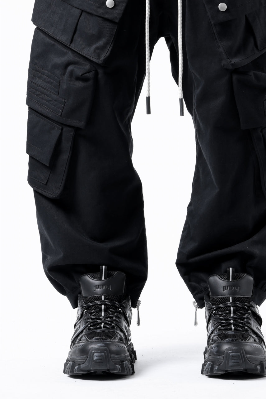 画像をギャラリービューアに読み込む, A.F ARTEFACT TWILL DROPCROTCH CARGO PANTS (BLACK)