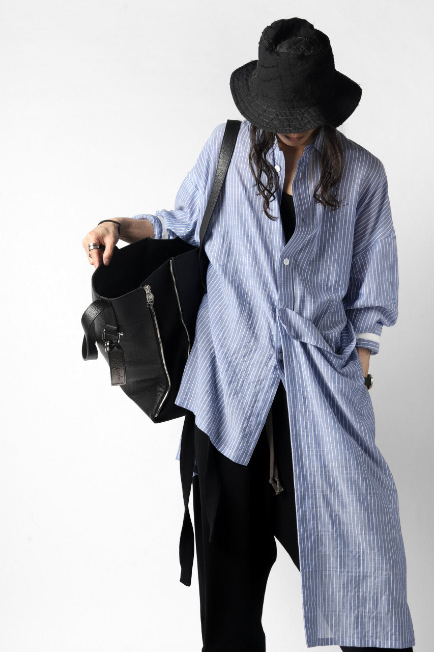 discord Yohji Yamamoto SIDE ZIP TOTE BAG L / SHRINK COW LEATHER (BLACK)