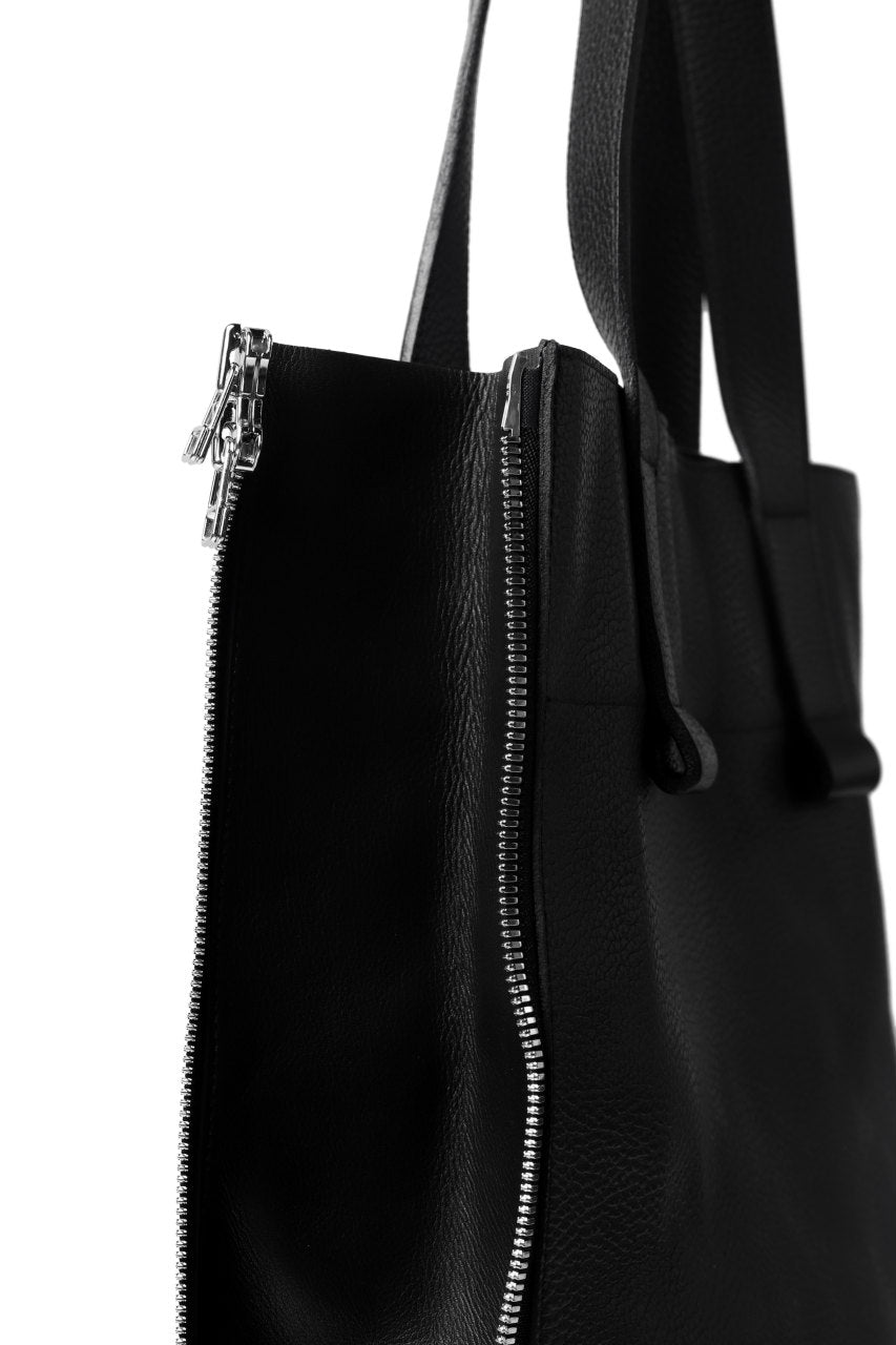 画像をギャラリービューアに読み込む, discord Yohji Yamamoto SIDE ZIP TOTE BAG L / SHRINK COW LEATHER (BLACK)