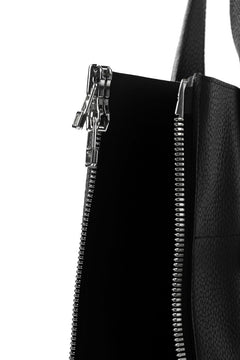 画像をギャラリービューアに読み込む, discord Yohji Yamamoto SIDE ZIP TOTE BAG L / SHRINK COW LEATHER (BLACK)