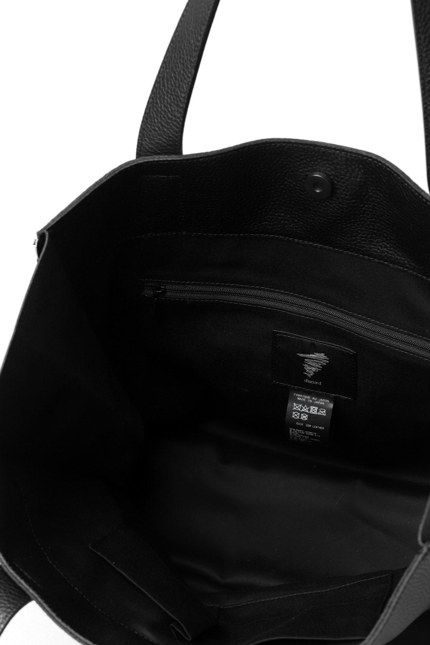 画像をギャラリービューアに読み込む, discord Yohji Yamamoto SIDE ZIP TOTE BAG L / SHRINK COW LEATHER (BLACK)