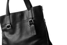 画像をギャラリービューアに読み込む, discord Yohji Yamamoto SIDE ZIP TOTE BAG L / SHRINK COW LEATHER (BLACK)