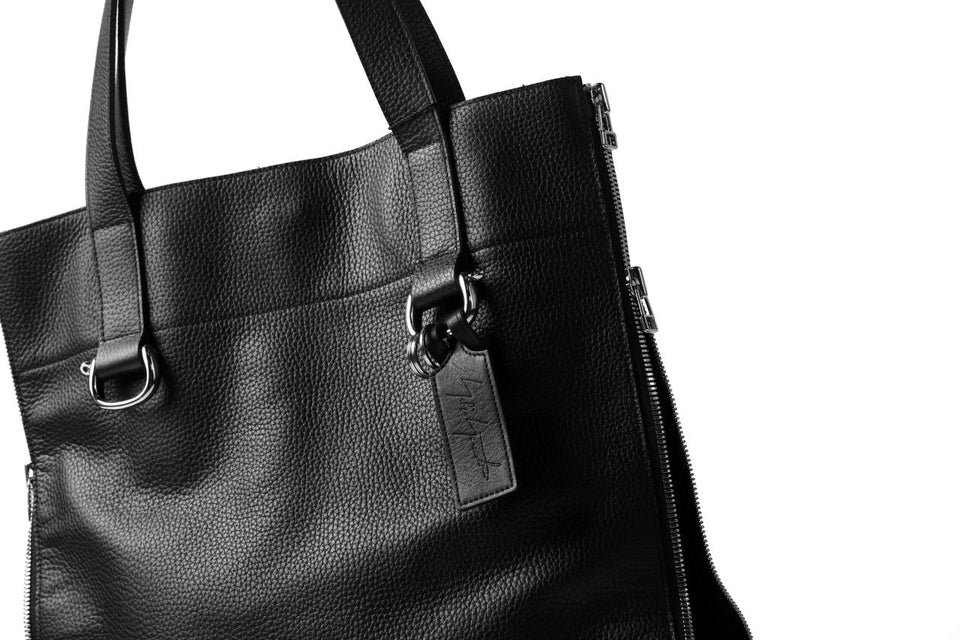 画像をギャラリービューアに読み込む, discord Yohji Yamamoto SIDE ZIP TOTE BAG L / SHRINK COW LEATHER (BLACK)