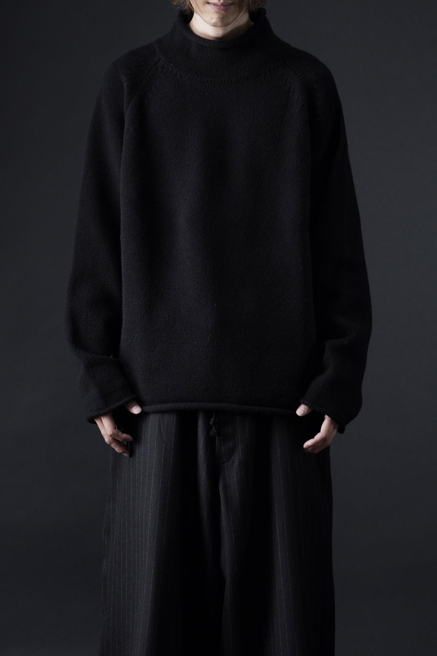 画像をギャラリービューアに読み込む, Y's for men x MASSES MOCK NECK PULL OVER / WOOL KNIT (BLACK)
