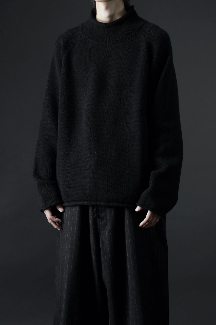 画像をギャラリービューアに読み込む, Y's for men x MASSES MOCK NECK PULL OVER / WOOL KNIT (BLACK)