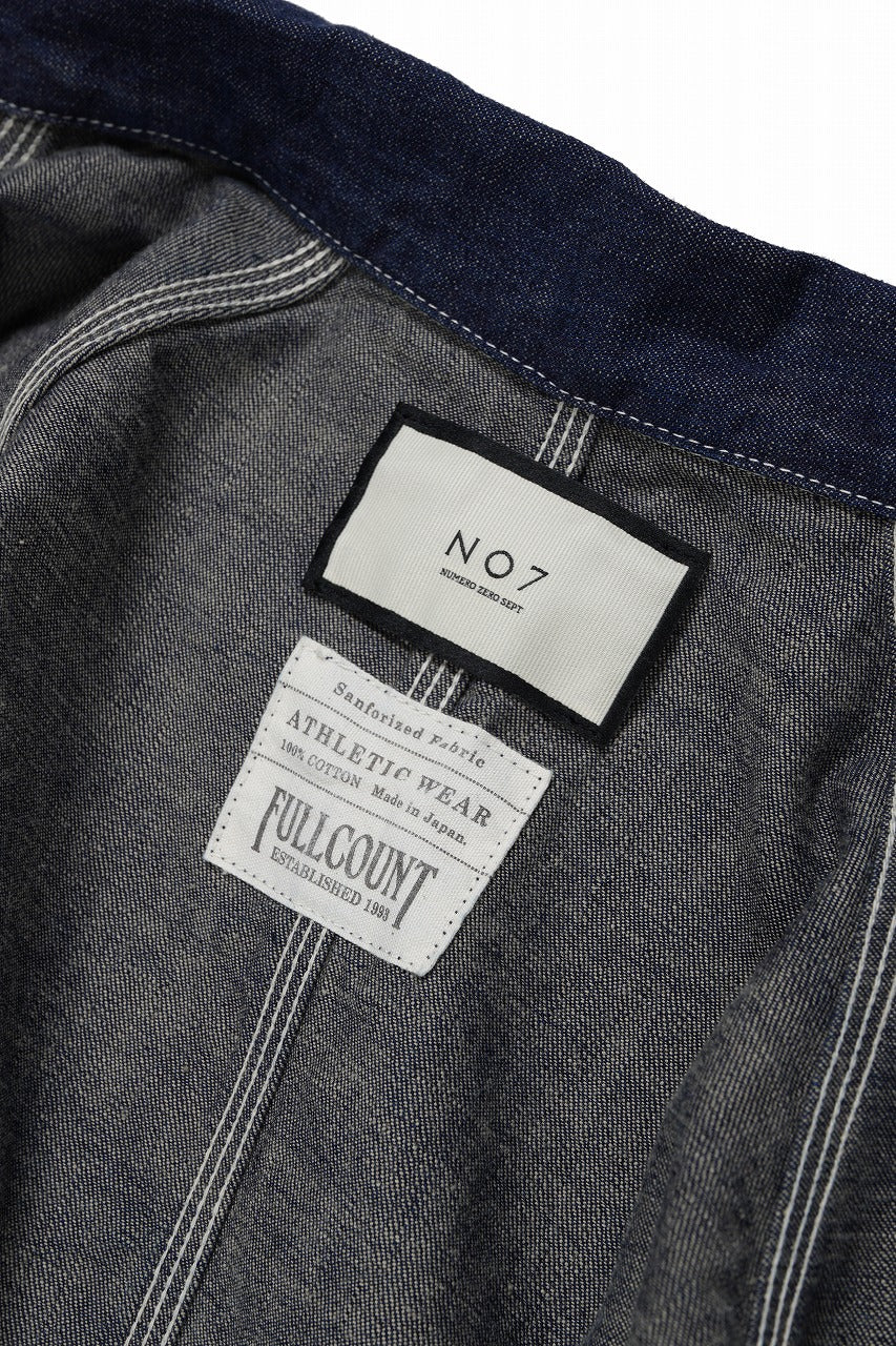 画像をギャラリービューアに読み込む, FULLCOUNT x N/07 exclusive COVER ALL JACKET / 10.5oz Zimbabwe Denim (INDIGO BLUE / ONE WASHED)