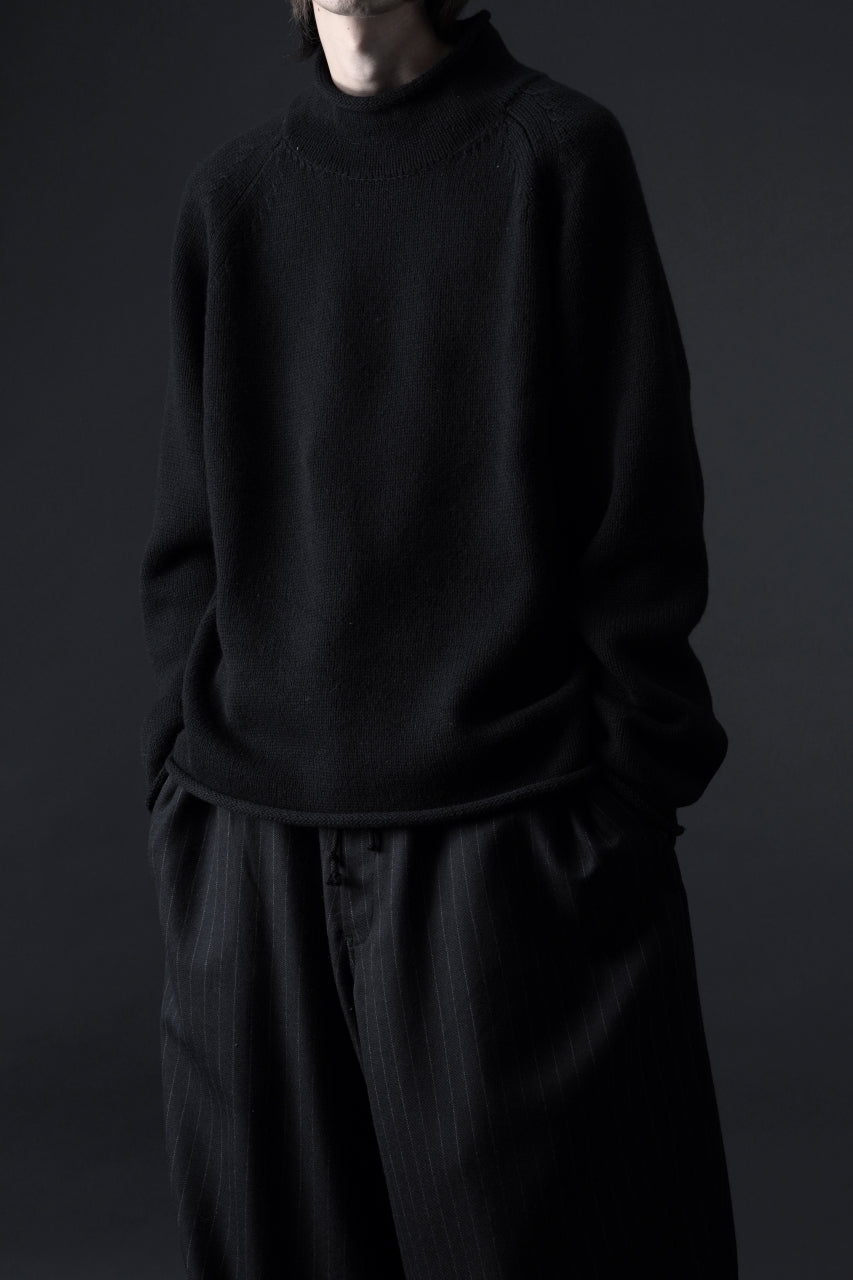 画像をギャラリービューアに読み込む, Y's for men x MASSES MOCK NECK PULL OVER / WOOL KNIT (BLACK)
