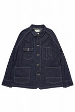 画像をギャラリービューアに読み込む, FULLCOUNT x N/07 exclusive COVER ALL JACKET / 10.5oz Zimbabwe Denim (INDIGO BLUE / ONE WASHED)