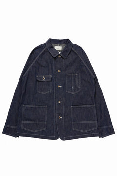 画像をギャラリービューアに読み込む, FULLCOUNT x N/07 exclusive COVER ALL JACKET / 10.5oz Zimbabwe Denim (INDIGO BLUE / ONE WASHED)