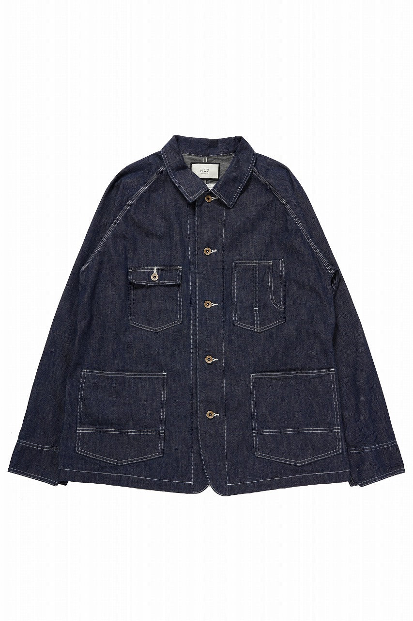 画像をギャラリービューアに読み込む, FULLCOUNT x N/07 exclusive COVER ALL JACKET / 10.5oz Zimbabwe Denim (INDIGO BLUE / ONE WASHED)