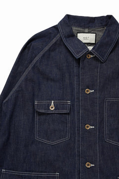 画像をギャラリービューアに読み込む, FULLCOUNT x N/07 exclusive COVER ALL JACKET / 10.5oz Zimbabwe Denim (INDIGO BLUE / ONE WASHED)