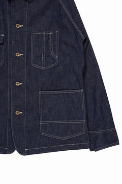 画像をギャラリービューアに読み込む, FULLCOUNT x N/07 exclusive COVER ALL JACKET / 10.5oz Zimbabwe Denim (INDIGO BLUE / ONE WASHED)