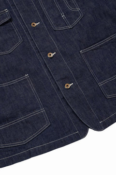 画像をギャラリービューアに読み込む, FULLCOUNT x N/07 exclusive COVER ALL JACKET / 10.5oz Zimbabwe Denim (INDIGO BLUE / ONE WASHED)