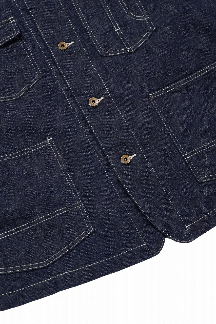画像をギャラリービューアに読み込む, FULLCOUNT x N/07 exclusive COVER ALL JACKET / 10.5oz Zimbabwe Denim (INDIGO BLUE / ONE WASHED)