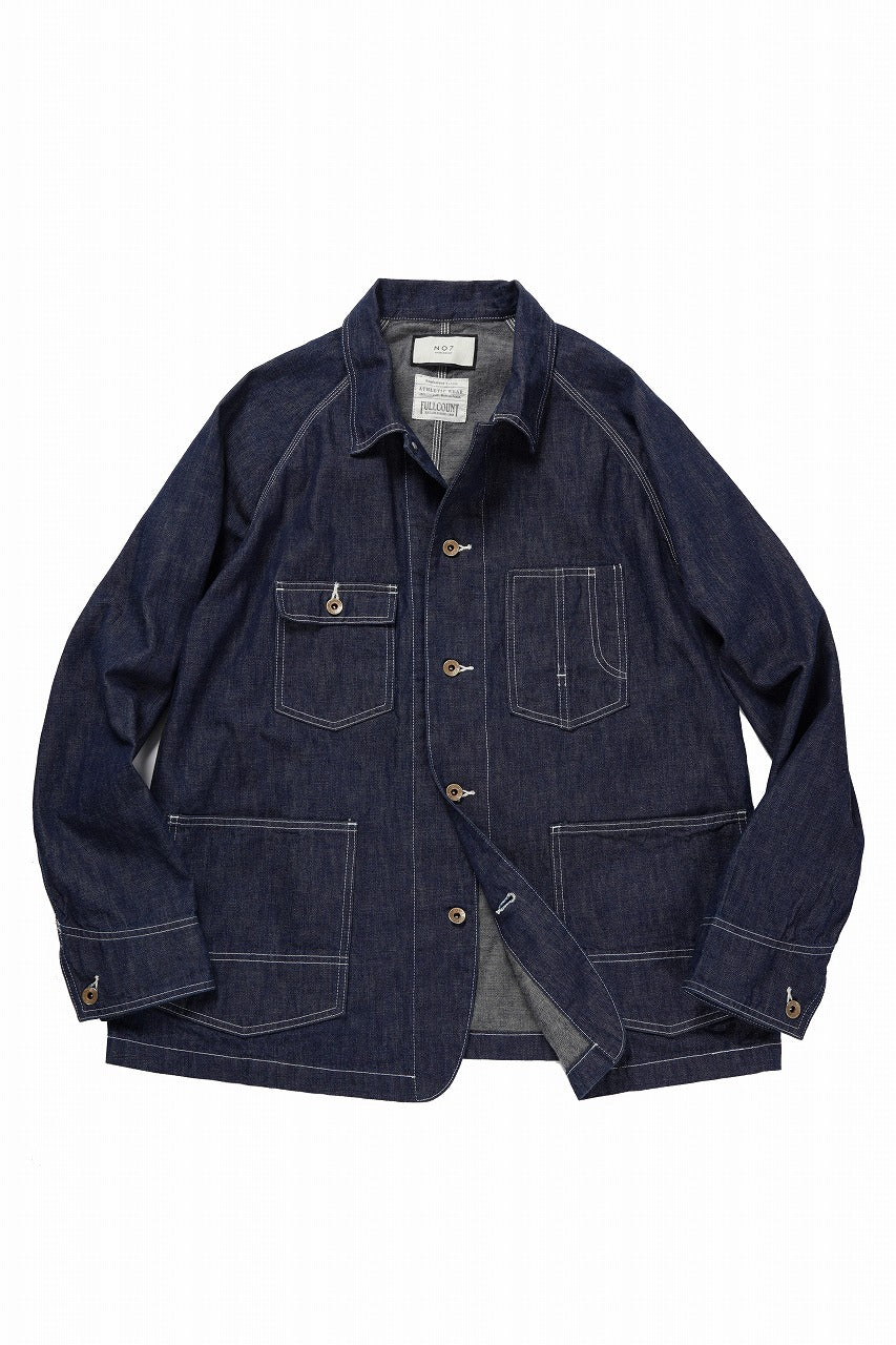 画像をギャラリービューアに読み込む, FULLCOUNT x N/07 exclusive COVER ALL JACKET / 10.5oz Zimbabwe Denim (INDIGO BLUE / ONE WASHED)