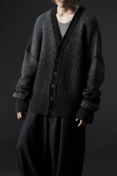 画像をギャラリービューアに読み込む, ISABEL BENENATO Yak Cardigan with Shaded Jacquard in Two Colours (GRAPHITE)